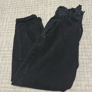 Zara black Baggy Paper Bag slouch jeans sz 4